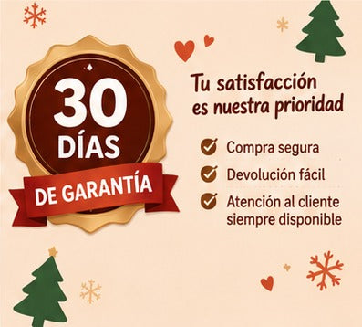30 días de garantía. Tu satisfacción es nuestra prioridad: compra segura, devolución fácil y atención al cliente